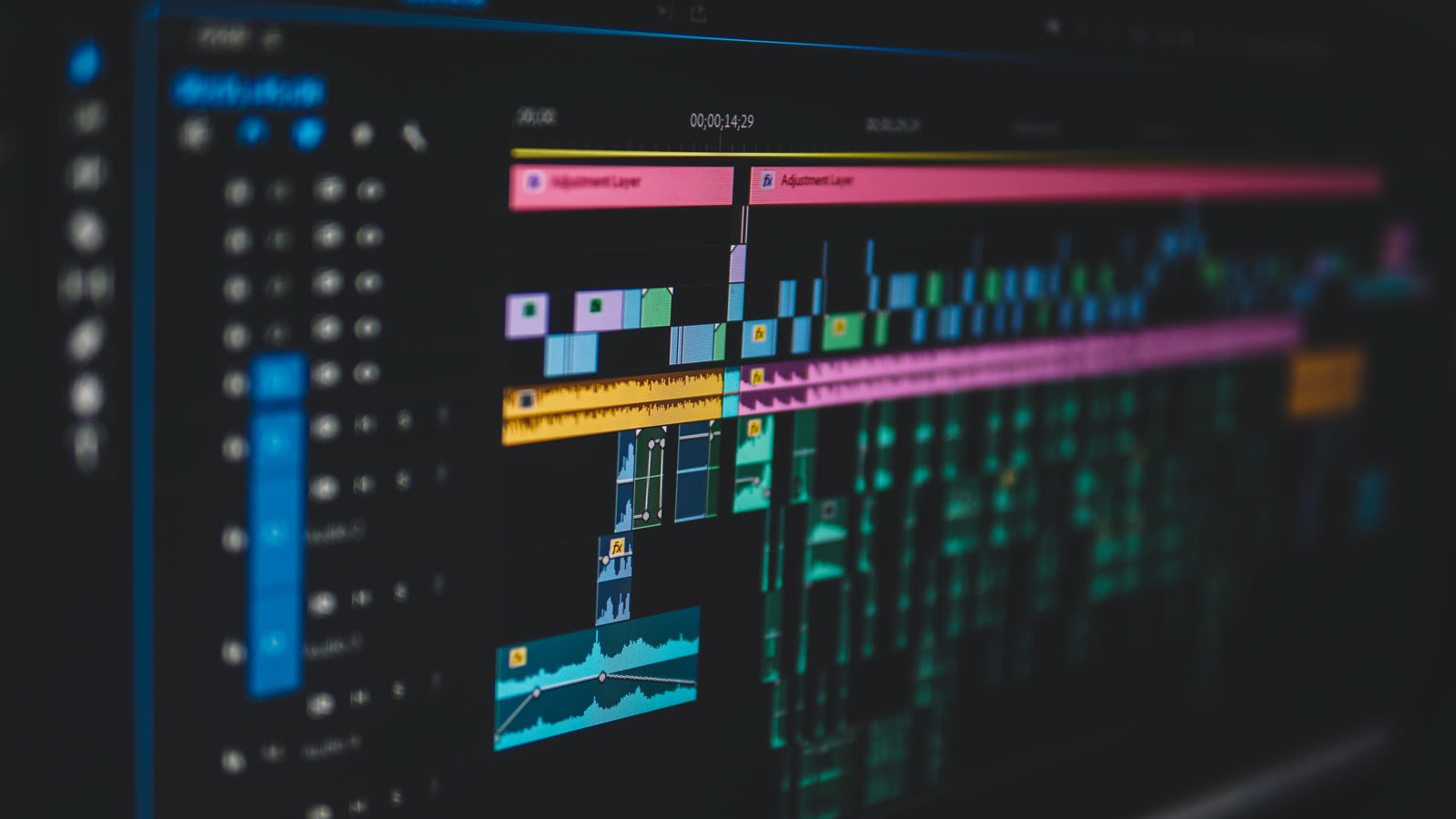 Video editing timeline in Adobe Premiere Pro